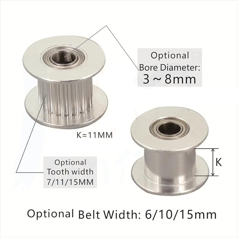 2GT 16T 20 Tooth Timing Pulley With Bearings 5mm Bore 15mm Width For 3D Printer - Image 2
